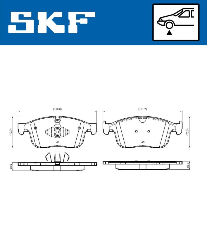 Jogo de 4 pastilhas de travão SKF ref. VKBP 80285
